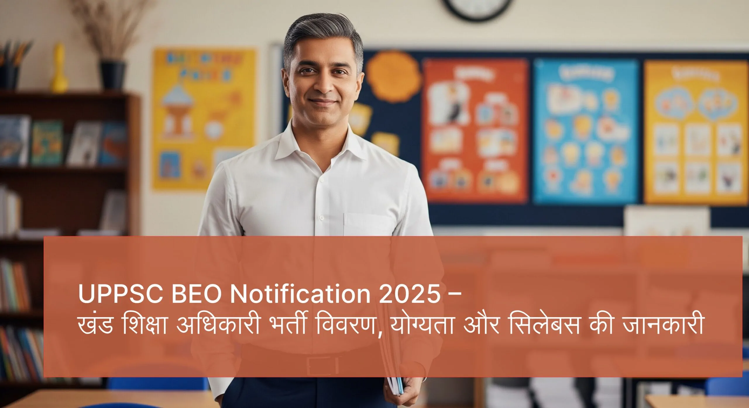 UPPSC BEO Notification 2025 – खंड शिक्षा अधिकारी भर्ती विवरण, योग्यता और सिलेबस की जानकारी UPPSC BEO 2025 Notification Visual showing Block Education Officer duties and syllabus outline